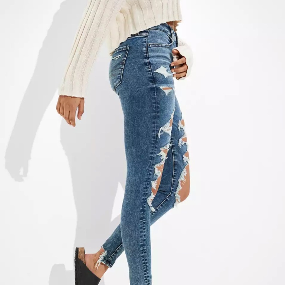 American eagle next level stretch ripped denim